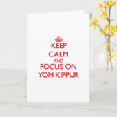 Behalten Sie Ruhe und Fokus auf Jom Kippur Karte (Gelbe Blume)