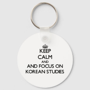 Behalten Sie Ruhe und Fokus auf koreanischen Schlüsselanhänger