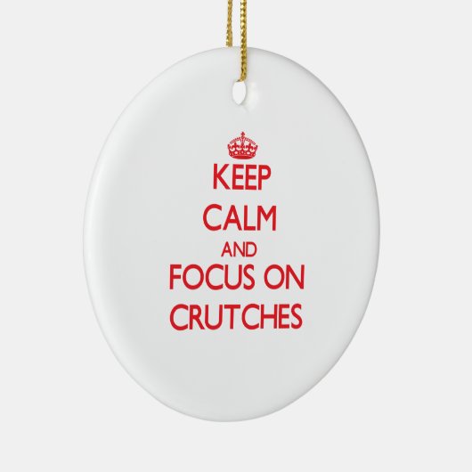 Behalten Sie Ruhe und Fokus auf Krücken Keramikornament (Rechts)