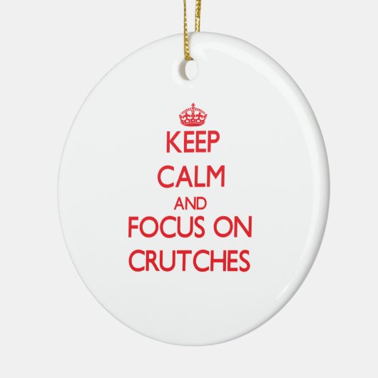 Behalten Sie Ruhe und Fokus auf Krücken Keramikornament (Links)
