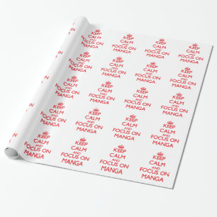 Behalten Sie Ruhe und Fokus auf Manga Geschenkpapier