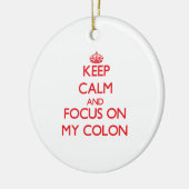 Behalten Sie Ruhe und Fokus auf meinem Doppelpunkt Keramikornament (Links)