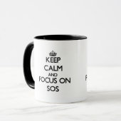 Behalten Sie Ruhe und Fokus auf PAS Tasse (Vorderseite Links)