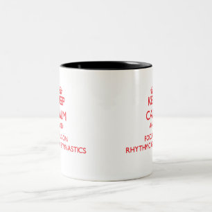 Behalten Sie Ruhe und Fokus auf rhythmischer Zweifarbige Tasse