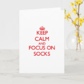 Behalten Sie Ruhe und Fokus auf Socken Karte (Gelbe Blume)