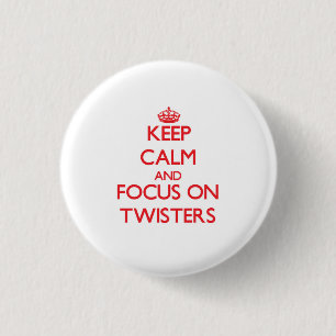 Behalten Sie Ruhe und Fokus auf Twisters Button