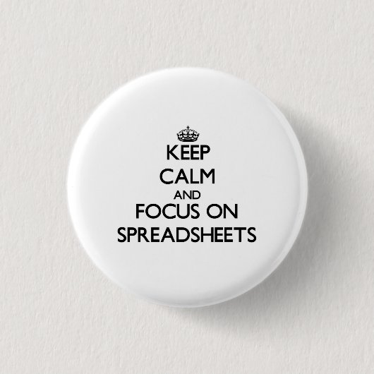 Behalten Sie Ruhe und Fokus auf Verteilungsbögen Button (Vorderseite)