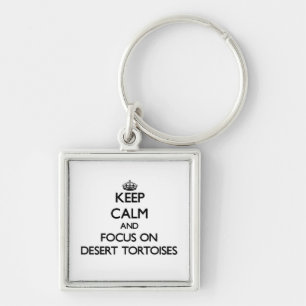 Behalten Sie Ruhe und Fokus auf Wüstenschildkröt Schlüsselanhänger