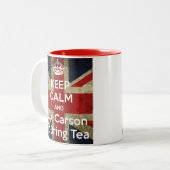 Behalten Sie Ruhe und fragen Sie für Tee Zweifarbige Tasse (Vorderseite Links)