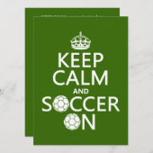 Behalten Sie Ruhe und Fußball an Einladung (Vorne/Hinten)