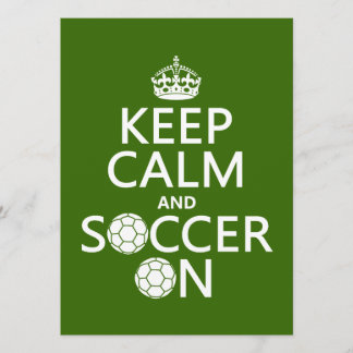 Behalten Sie Ruhe und Fußball an Einladung