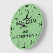 Behalten Sie Ruhe und Garten auf Große Wanduhr (Winkel)