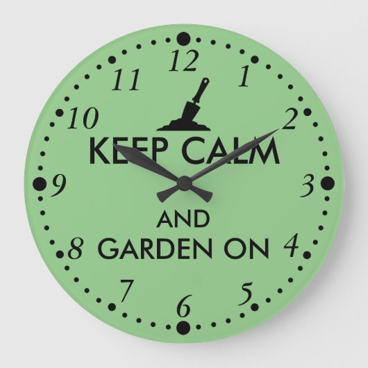 Behalten Sie Ruhe und Garten auf Große Wanduhr (Vorderseite)