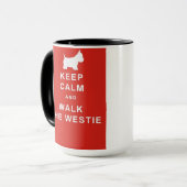 BEHALTEN SIE RUHE UND GEHEN SIE DAS WESTIE TASSE (Vorderseite Links)