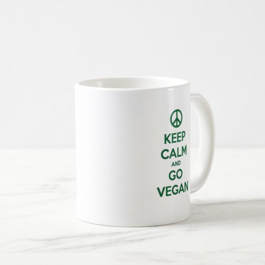 Behalten Sie Ruhe und GEHEN Sie VEGAN Kaffeetasse (VorderseiteRechts)