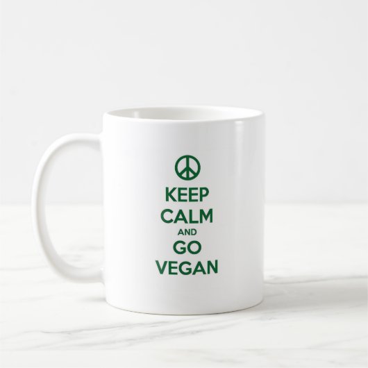 Behalten Sie Ruhe und GEHEN Sie VEGAN Kaffeetasse (Links)