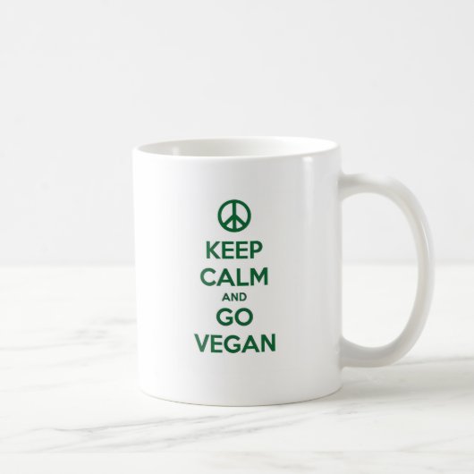Behalten Sie Ruhe und GEHEN Sie VEGAN Kaffeetasse (Rechts)