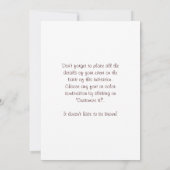 Behalten Sie Ruhe und gehen Sie zum Einladung (Rückseite)