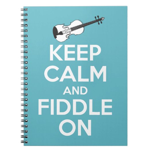 Behalten Sie Ruhe und Geige auf Blau Notizblock (Vorderseite)