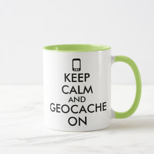 Behalten Sie Ruhe und Geocache auf Gewohnheit GPS Tasse