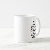 Behalten Sie Ruhe und Golf auf lustiger Golf Kaffeetasse (VorderseiteRechts)