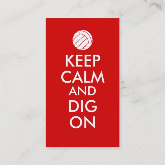 Behalten Sie Ruhe und graben Sie auf Visitenkarte (Vorderseite)