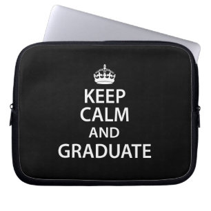 Behalten Sie Ruhe und graduieren Sie lustigen Laptopschutzhülle