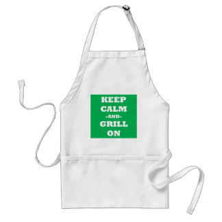 Behalten Sie Ruhe und Grill an Schürze