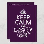 Behalten Sie Ruhe und haben Sie einen Krapfen Einladung (Vorne/Hinten)