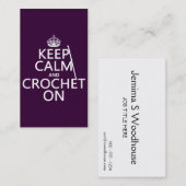 Behalten Sie Ruhe und häkeln Sie an Visitenkarte (Vorne/Hinten)
