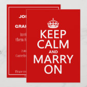 Behalten Sie Ruhe und heiraten Sie auf (alle Einladung (Vorne/Hinten)
