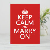 Behalten Sie Ruhe und heiraten Sie auf (alle Einladung (Stehend Vorderseite)