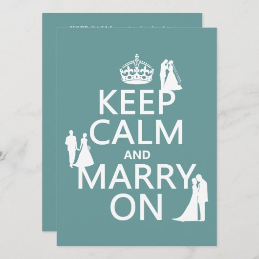 Behalten Sie Ruhe und heiraten Sie auf (irgendein Einladung (Vorne/Hinten)