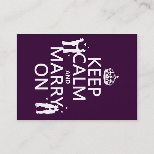 Behalten Sie Ruhe und heiraten Sie auf Visitenkarte (Vorderseite)