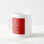 Behalten Sie Ruhe und helfen Sie anderen Kaffeetasse (Vorderseite Links)