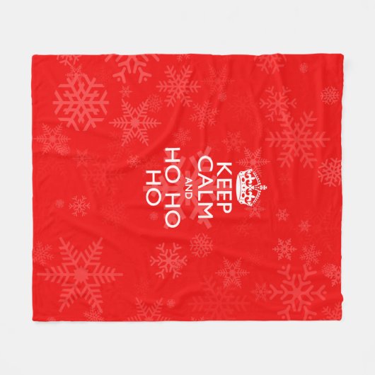 Behalten Sie Ruhe und Ho Ho Ho auf Schneeflocken Fleecedecke (Vorderseite (Horizontal))