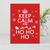 Behalten Sie Ruhe und Ho Ho Ho Einladung (Stehend Vorderseite)
