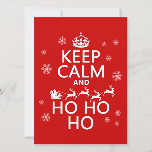 Behalten Sie Ruhe und Ho Ho Ho Einladung (Vorderseite)