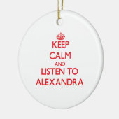 Behalten Sie Ruhe und hören Sie auf Alexandra Keramikornament (Links)