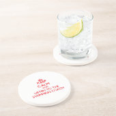 Behalten Sie Ruhe und hören Sie auf den Getränkeuntersetzer (Seite)