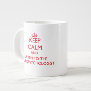 Behalten Sie Ruhe und hören Sie auf den Jumbo-Tasse