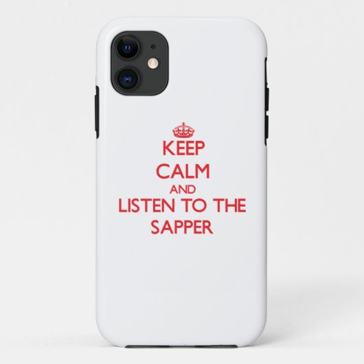 Behalten Sie Ruhe und hören Sie auf den Sapper Case-Mate iPhone Hülle (Rückseite)