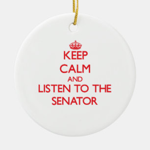 Behalten Sie Ruhe und hören Sie auf den Senator Keramikornament