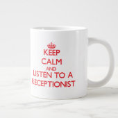 Behalten Sie Ruhe und hören Sie auf eine Jumbo-Tasse (Rechts)