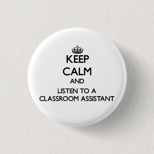 Behalten Sie Ruhe und hören Sie auf einen Button (Vorderseite)
