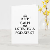 Behalten Sie Ruhe und hören Sie auf einen Fußarzt Karte (Gelbe Blume)
