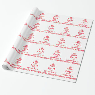 Behalten Sie Ruhe und hören Sie auf einen Geschenkpapier