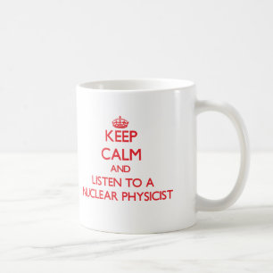Behalten Sie Ruhe und hören Sie auf einen Kaffeetasse