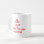 Behalten Sie Ruhe und hören Sie auf einen Kaffeetasse (Vorderseite Links)