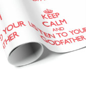 Behalten Sie Ruhe und hören Sie auf Ihren Paten Geschenkpapier (Rolleneckpunkt)